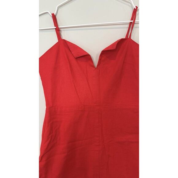 Lovers + Friends Wendy Linen Mini Dress Size Small Revolve Red Cocktail 1757 - Picture 5 of 12